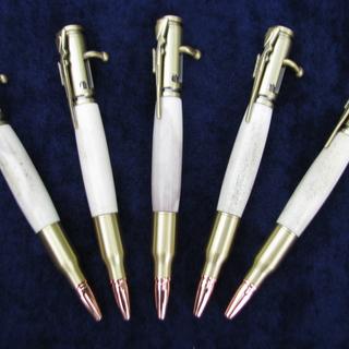 30 Cal. Bullet Pen, Deer Antler Inlay in Rifle Case