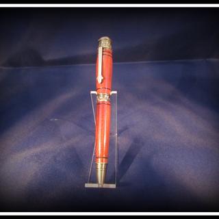 Handcrafted Pen 09 Gift for a loved one Red Ballpoint Pen Stabilized Maple Burl Pen with a hard protective coating