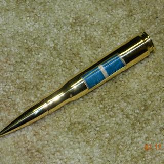 Handcrafted Pen from .50 Caliber Bullet Cartridge Desert Camo/Brass