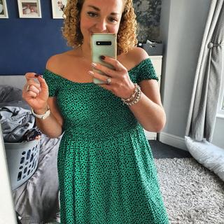 I absolutely love this dress! Fab length amd fit nice and light for the warm weather ??