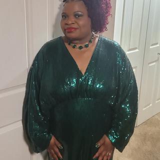 Dolman Sleeve Sequin Dress