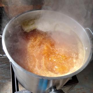 Good boil on a cold 28 degree day.