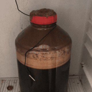 Stout did not begin to ferment until the next morning, it had expanded and blown out the bubble