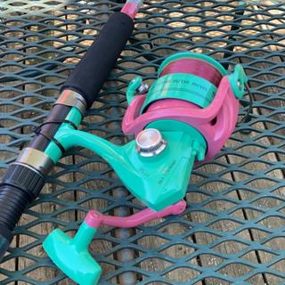 Sea Striker Pink/green Shur Striker Spin Combo 66 - Graphite Composite Rod  at OutdoorShopping