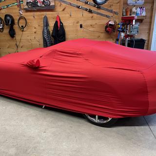 Red Covercraft Custom Fit Car Cover for Select Honda Civic Models Fleeced Satin FS8428F3