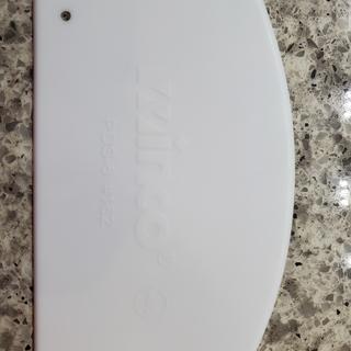 White HDPE Plastic Bowl Scraper - 5 1/8L x 3 7/8H