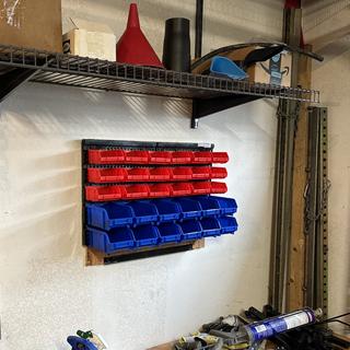 Wall-Mounted Garage Storage Bins - 30-Compartment Garage