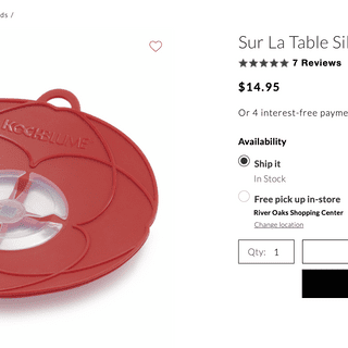 Sur La Table Silicone Spill Stopper Lid, Red