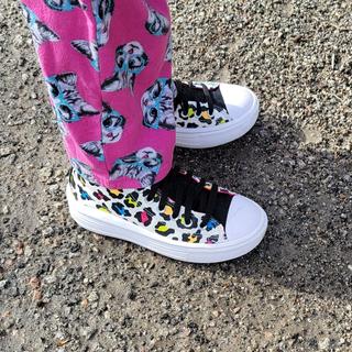 Converse Kids Girl's Chuck Patch Leopard Print Leggings (Big Kids
